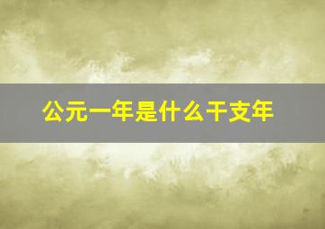 公元一年是什么干支年