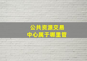 公共资源交易中心属于哪里管