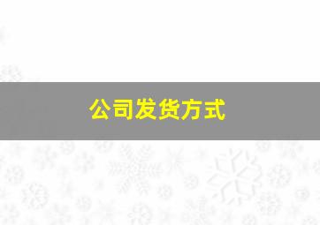 公司发货方式