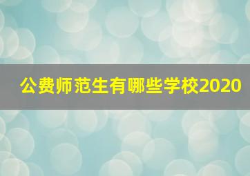 公费师范生有哪些学校2020