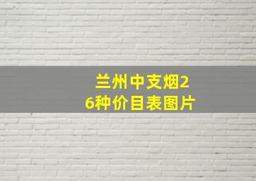 兰州中支烟26种价目表图片