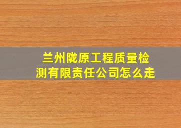 兰州陇原工程质量检测有限责任公司怎么走