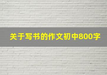 关于写书的作文初中800字