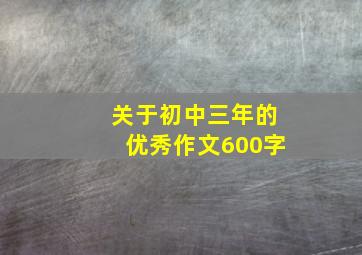 关于初中三年的优秀作文600字