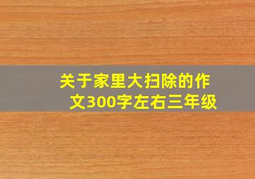 关于家里大扫除的作文300字左右三年级