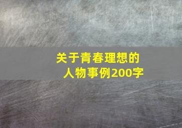 关于青春理想的人物事例200字