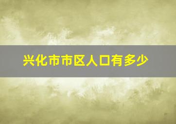 兴化市市区人口有多少