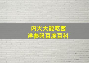 内火大能吃西洋参吗百度百科