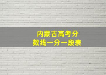 内蒙古高考分数线一分一段表