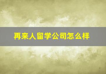 再来人留学公司怎么样