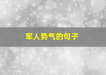 军人势气的句子