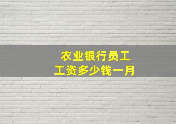 农业银行员工工资多少钱一月