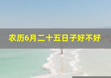 农历6月二十五日子好不好