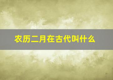 农历二月在古代叫什么