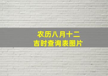 农历八月十二吉时查询表图片