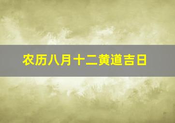 农历八月十二黄道吉日