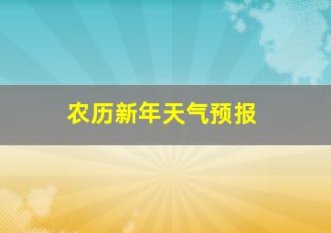 农历新年天气预报