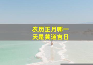 农历正月哪一天是黄道吉日