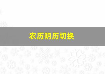 农历阴历切换