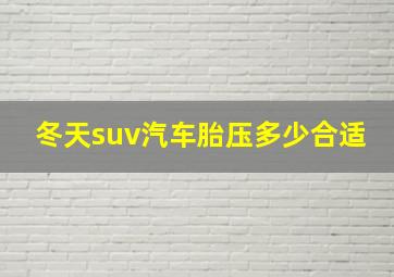 冬天suv汽车胎压多少合适