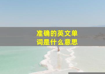 准确的英文单词是什么意思