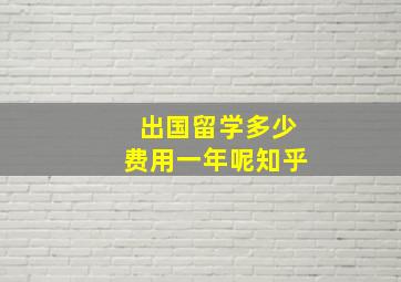 出国留学多少费用一年呢知乎