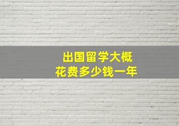 出国留学大概花费多少钱一年