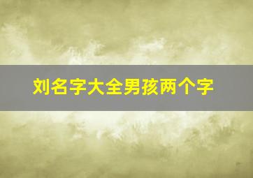 刘名字大全男孩两个字