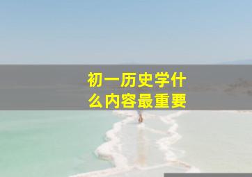 初一历史学什么内容最重要