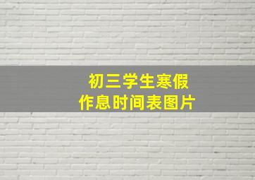 初三学生寒假作息时间表图片