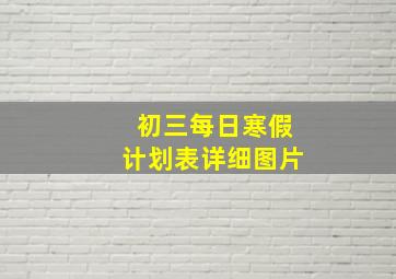 初三每日寒假计划表详细图片