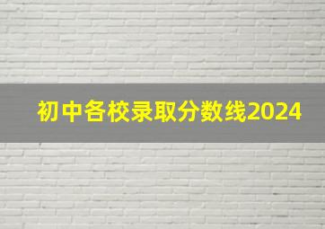 初中各校录取分数线2024