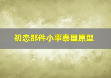 初恋那件小事泰国原型