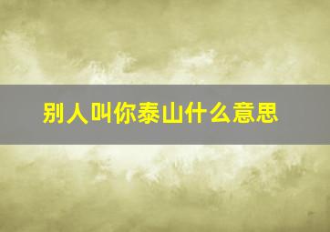 别人叫你泰山什么意思