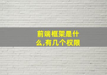 前端框架是什么,有几个权限