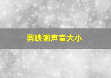 剪映调声音大小