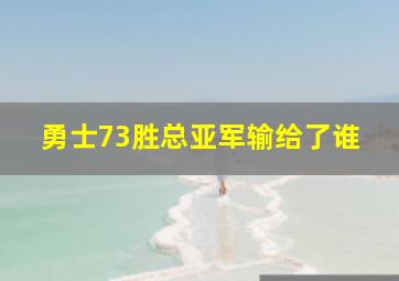 勇士73胜总亚军输给了谁