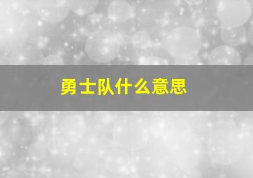 勇士队什么意思