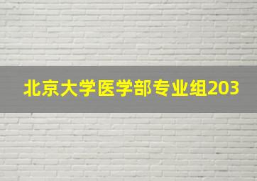 北京大学医学部专业组203