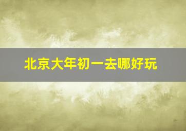 北京大年初一去哪好玩