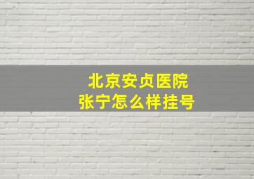 北京安贞医院张宁怎么样挂号