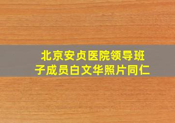 北京安贞医院领导班子成员白文华照片同仁