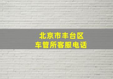 北京市丰台区车管所客服电话