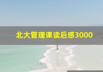 北大管理课读后感3000