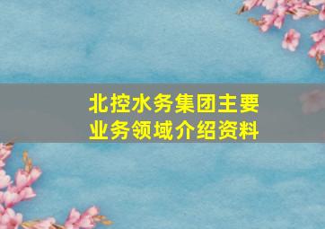 北控水务集团主要业务领域介绍资料