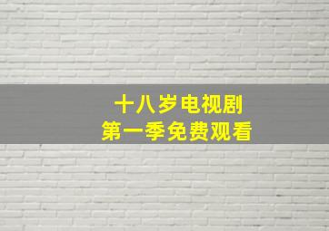 十八岁电视剧第一季免费观看