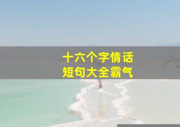 十六个字情话短句大全霸气