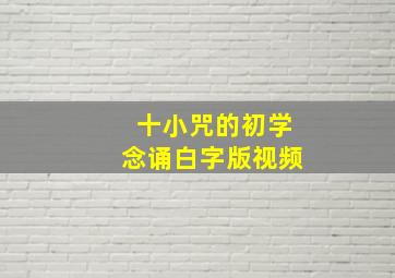 十小咒的初学念诵白字版视频