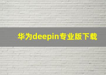 华为deepin专业版下载