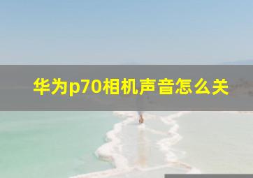 华为p70相机声音怎么关